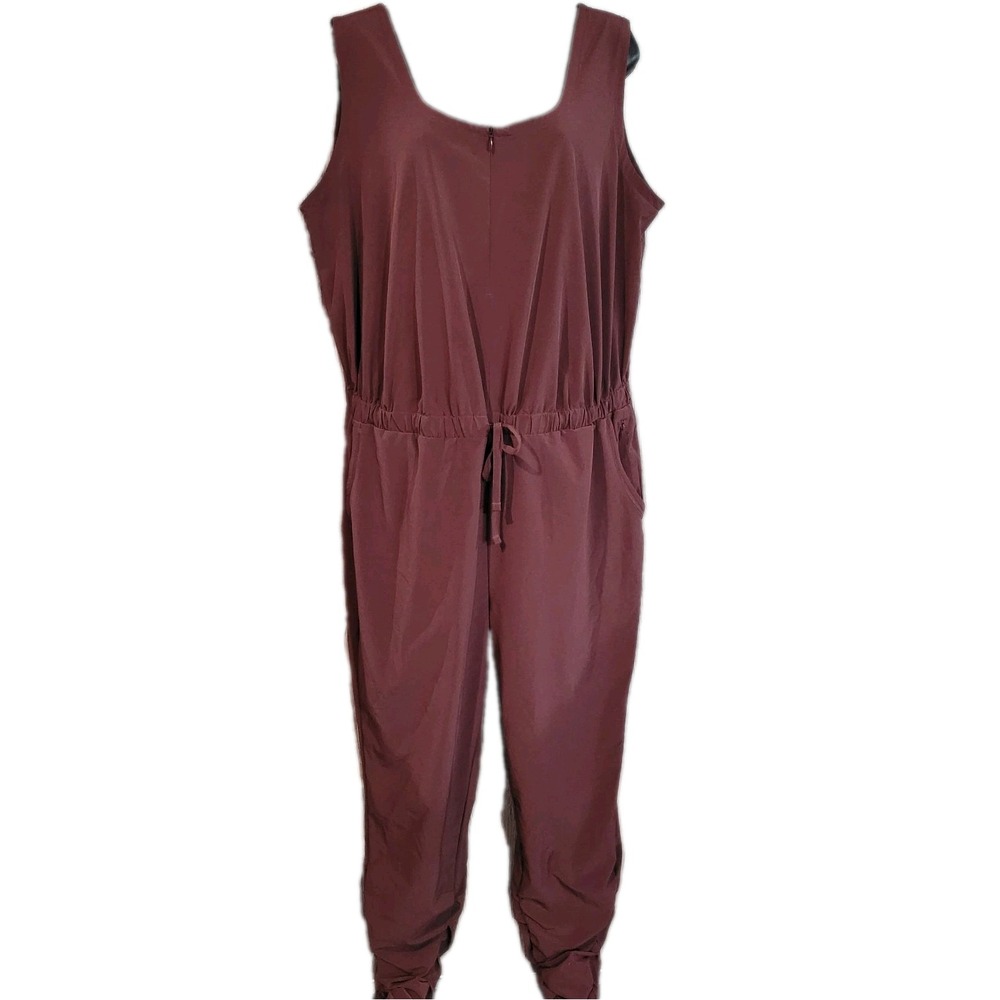 prAna Railay Jumpsuit XL Cacao Zip Front Wrinkle Resist UPF 50+ Travel Outdoor